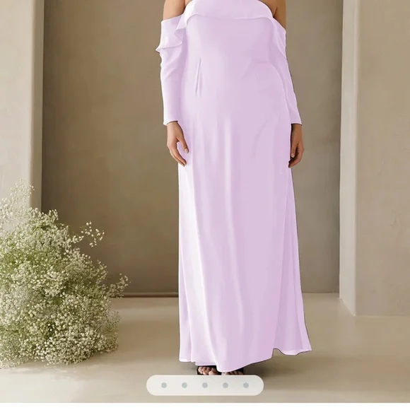 chinese dress ladies Lilac Floral Maxi Russian Silk Dress main image 1